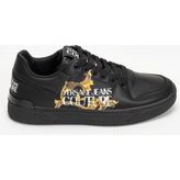 Versace Jeans Couture Leather Baroque Print Men's Sneakers Black - Siyah