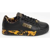 Versace Jeans Couture Leather Printed Outsole Women's Sneakers Black - Siyah