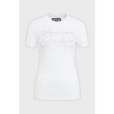 Versace Jeans Couture Logolu Pamuklu Bisiklet Yaka Slim Fit T Shirt Kadın T Shirt 76HAH6A8 J0020 003 - Beyaz