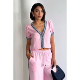 Very Moda Kot Detaylı Ceket | D2846 - S - Pembe
