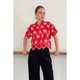Very Moda Nakışlı Gömlek | D2858 - Kırmızı
