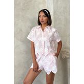 Very Moda Nakışlı Gömlek | D2858 - Pembe