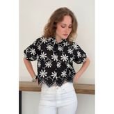 Very Moda Nakışlı Gömlek | D2858 - S - Siyah