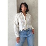 Very Moda Nakışlı Gömlek | F1932 - Sarı