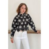 Very Moda Nakışlı Gömlek | F1932 - Siyah