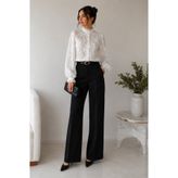 VERYMODA Çiçek Nakışlı Gömlek - Beyaz