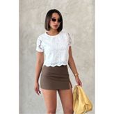 VERYMODA Dantel Bluz - Beyaz | D2768 - Beyaz