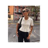 VERYMODA Pola Yaka Peplum Triko Bluz
