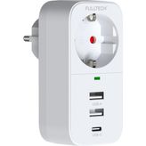 Vetech Akım Korumalı Tekli Priz 2 USB Girişi + 1 TYPE-C Girişli Priz
