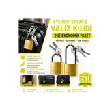 Vi Caro Kısa Tip ve Uzun Pimli Sarı Asma Kilit – Dolap, Kapı, Kepenk, Valiz ve Bavul Güvenlik Kilidi