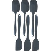 Viarella Yanmaz Yapışmaz Silikon Spatula Yassı Kaşık Seti 6lı Gri