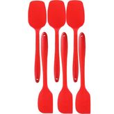 Viarella Yanmaz Yapışmaz Silikon Spatula Yassı Kaşık Seti 6lı Kırmızı