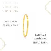 Victoria 1,5 gr Yatırımlık Altın 3 mm Kibrit Çöpü Çocuk Bilezik Sertifikali– 22 Ayar Damgalı– Faturalı– Iade Hakkı