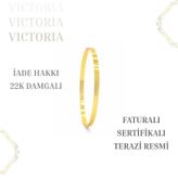 Victoria 3 gr Yatırımlık Altın 3 mm Kibrit Çöpü Çocuk Bilezik Sertifikali– 22 Ayar Damgalı– Faturalı– Iade Hakkı