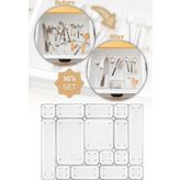 Vienev 16lı Şeffaf Çekmece Içi Organizer 1x(O.DKDRTGN,B.KARE) 2x(D.DKDRTGN) 5x(K.DKDRGN)7x(K.KARE)