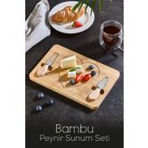 Vienev Bambu Love Kahvaltılık Peynir Sunum Seti Çift Bıçaklı