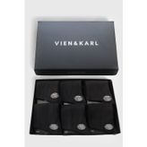Vien&Karl Erkek Siyah Bambu Çorap 6'Lı Premium Kutu