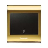 Viko Panasonic Thea Blu Vavian Anahtar, Çerçeve Gold+Dore, Kapak Siyah
