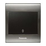 Viko Panasonic Thea Blu Vavian Anahtar, Çerçeve Inox+Beyaz, Kapak Siyah