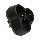 Viko Yonca Control Panel Switch Topraklı 3'lü Siyah Fiş Priz