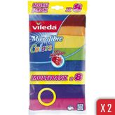 Vileda 8'li 2'li Paket Colors Mikrofiber Bez