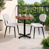 Vilinze Deniz Sandalye Payas Metal Ayak Mutfak Bahçe Balkon Bistro ve Cafe Masa Takımı 70X70 cm - Siyah - Beyaz - Siyah-Ceviz