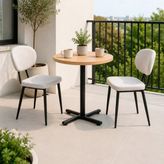 Vilinze Deniz Sandalye Payas Metal Ayak Mutfak Bahçe Balkon Bistro ve Cafe Masa Takımı 70X70 cm - Siyah - Beyaz - Siyah-Naturel