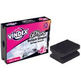 Vindex Glitters Ekstra Bulaşık Süngeri 4'lü - Siyah
