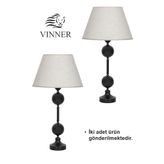 vinner Passy Statik Siyah Metal Abajur VNRTWOPSSYO103