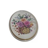 Vintage Dekoratif Çiçek Temalı Porselen Duvar Tabağı 13,5Cm 002