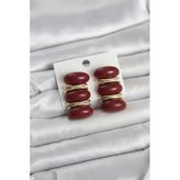 Vintage Model Bordo Gold Kadın Küpe