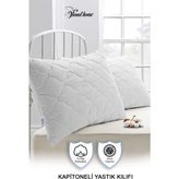 Vionel Home 2 Adet 50x70 Beyaz Pamuk Kapitone Yastık Koruyucu Kılıf