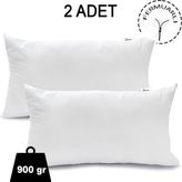 Vionel Home 900 gr 50x70 cm Beyaz 2 Adet Fermuarlı Antialerjik Yastık Boncuk Silikon Pamuklu Kılıf