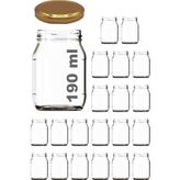 Vionna 190 ml Metal Kapaklı Konserve Kavanozu 190 cc Şeffaf Bebek Mama Kavanoz 20 Adet (Altın/gold) - 001-Renkli - 1 Adet - 0,21 L