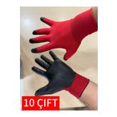 VİPEX Nitril Kaplı KIRMIZI/SİYAH İşçi Eldiveni 10ÇİFT