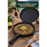 Viracasa Çift Taraflı Balık ve Börek Tavası 30 cm Döküm Granit Hamsi Tavası Yerli Üretim