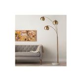 VİSENTE HOME Yay Gold Kaplama, Çağdaş Modern Üç Başlık Deve Boynu Lambader