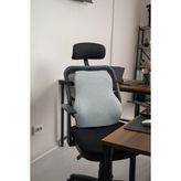 Visko Bel ve Sırt Minderi Araç Ofis Koltuk Sırt Destekleyici Minder Yastık Ortopedik 37x45 cm Açık Gri Oto Bel Yastığı