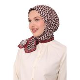 Vişne Zigzag Desen Soft Eşarp