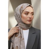 Vissona KREP SONBAHAR DESENLİ GRİ RENKLİ 75X195 KIRIŞMAZ ŞAL