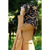 Vissona Twill İpek Eşarp Siyah, Bej