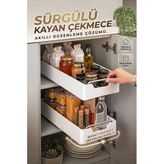 Vita Küçük Raylı Raf Çok Amaçlı Dolap İçi Mutfak Banyo Kiler Düzenleyici Sürgülü Raf