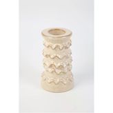 Vitale Seramik Dalgalı Mumluk 10*10*12 Cm Ak.lb0014
