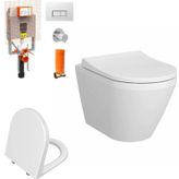 Vitra 7041L003-0090Set Integra Round Rim-Ex Kanalsız Asma Klozet +Gömme Rezervuar + Yavaş Kapanır Ka