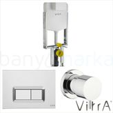 Vitra Gömme Rezervuar Seti (Gömme Rezervuar + Stop Valf + Parlak Krom Panel)