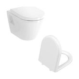 Vitra Integra Rim-Ex Kanalsız Asma Klozet + Vitra Duroplast Yavaş Kapanır Kapak - Beyaz