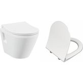 Vitra Integra Rim-Ex Kanalsız Asma Klozet + Vitra Slim Duroplast Klozet Kapağı 7062L003-0850 - Beyaz