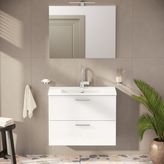 VitrA Mia 75024 Modern Banyo Dolabı Seti Çekmeceli, MDF Malzemeden, Parlak Beyaz, Yavaş Kapanan Kapaklı, 80 cm