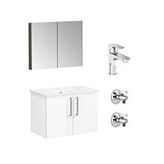 VitrA Ora Banyo Dolabı Set Armatürlü 80 cm Beyaz