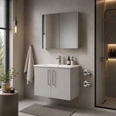 VitrA Ora İnci Gri Aynalı 80cm Takım Banyo Dolabı
